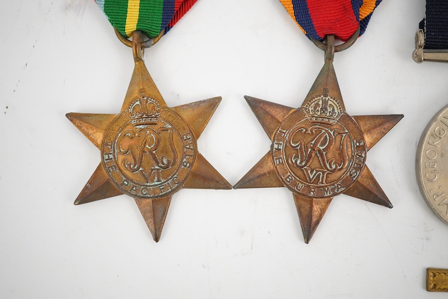 Seven WWII medals and stars